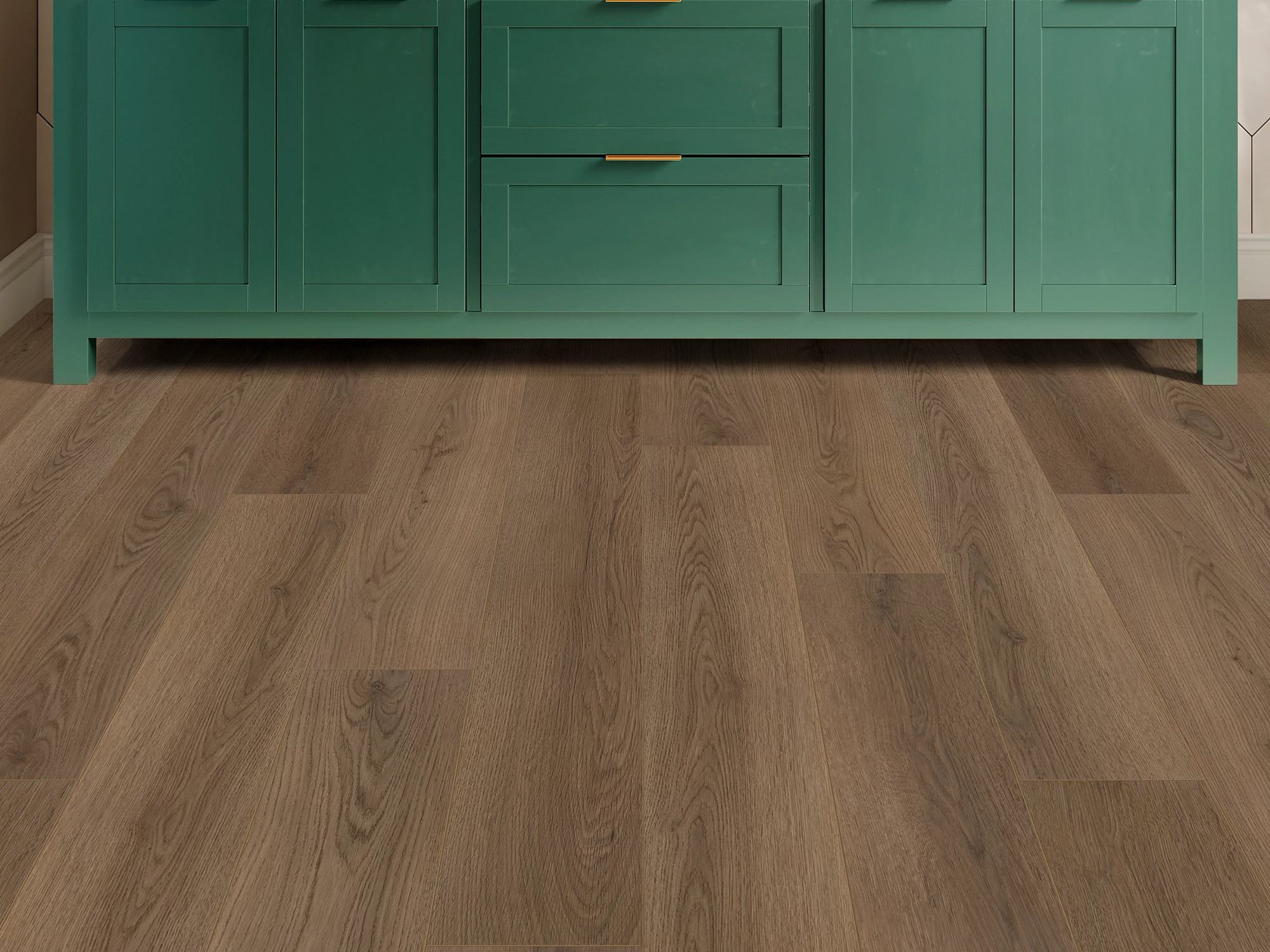 Mocha flooring, shown in a room