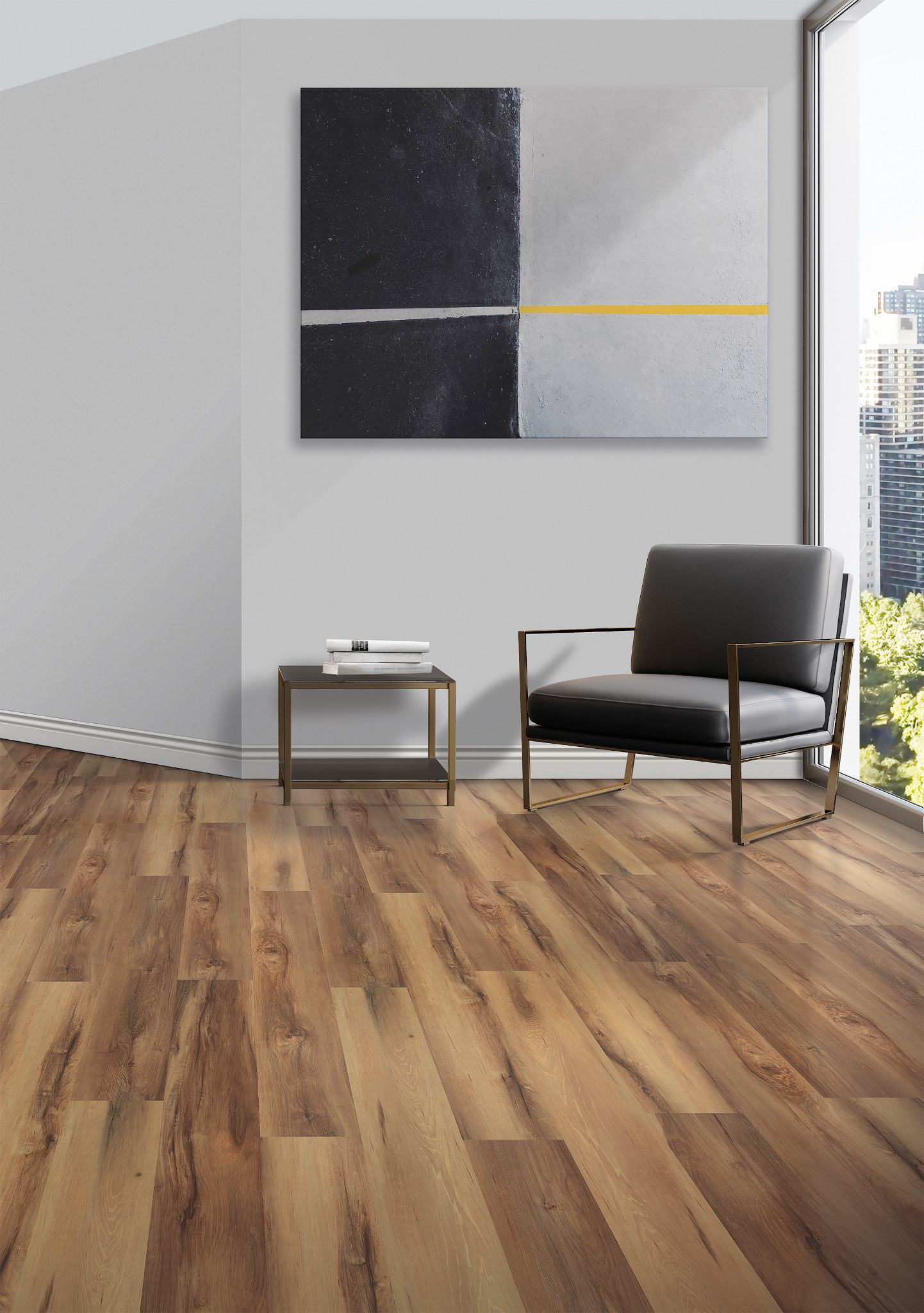 Belmont Hickory flooring, shown in a room